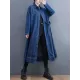 Casual Loose Long Sleeves Buttoned Lapel Collar Denim Trench Coats