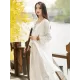 Soft White Frog Ramie Cotton Linen Outwear Cardigan