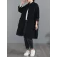 Casual Loose Solid Color Buttoned Lapel Collar Long Sleeves Trench Coat