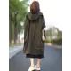 Original Solid Hooded Long Sleeve Outerwear&Coat