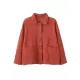 Vintage Loose Long Sleeves Buttoned Solid Color Lapel Collar Outerwear