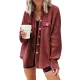 Vintage Loose Irregular Solid Color  With Pockets Jackets