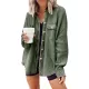 Vintage Loose Irregular Solid Color  With Pockets Jackets