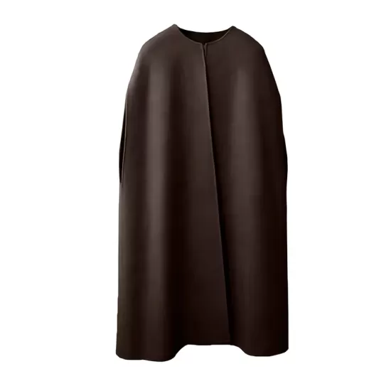 Simple Sleeveless Solid Color Round-Neck Cape Outerwear