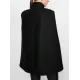 Loose Buttoned Solid Color Stand Collar Woolen Coat Cape Coats