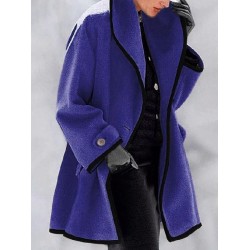 Buttoned Long Sleeves Stand Collar Outerwear Coats