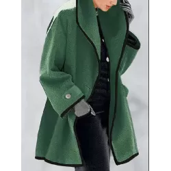 Buttoned Long Sleeves Stand Collar Outerwear Coats