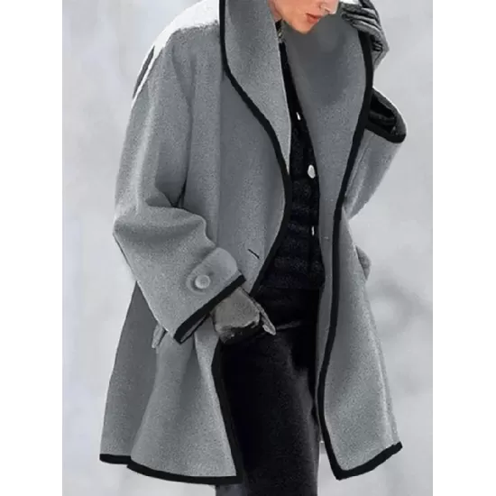 Buttoned Long Sleeves Stand Collar Outerwear Coats