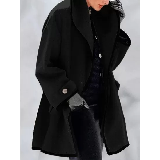 Buttoned Long Sleeves Stand Collar Outerwear Coats