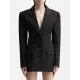 Backless Buttoned Hollow Rhine Stones Solid Color Long Sleeves Deep V-Neck Blazer