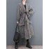 Drawstring Pockets Long Sleeves Loose Lapel Trench Coats