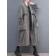 Drawstring Pockets Long Sleeves Loose Lapel Trench Coats