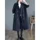 Buttoned Pockets Long Sleeves Loose Notched Collar Trench Coats