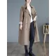 Buttoned Pockets Long Sleeves Loose Notched Collar Trench Coats