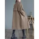 Buttoned Pockets Long Sleeves Loose Notched Collar Trench Coats