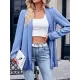 Solid Color Long Sleeves Loose Collarless Outerwear