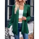 Solid Color Long Sleeves Loose Collarless Outerwear