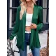 Solid Color Long Sleeves Loose Collarless Outerwear