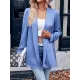 Solid Color Long Sleeves Loose Collarless Outerwear