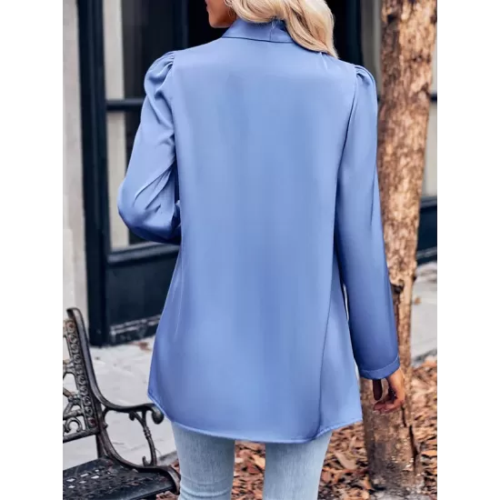 Solid Color Long Sleeves Loose Collarless Outerwear