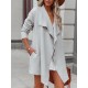 Solid Color Batwing Sleeves Long Sleeves Lapel Outerwear