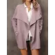 Solid Color Batwing Sleeves Long Sleeves Lapel Outerwear