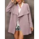 Solid Color Batwing Sleeves Long Sleeves Lapel Outerwear