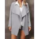 Solid Color Batwing Sleeves Long Sleeves Lapel Outerwear