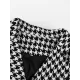 Houndstooth Split-back Split-Joint Tied Waist Long Sleeves Loose Lapel Trench Coats