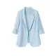 Solid Color Split-Side Sun Protection Long Sleeves Loose Notched Collar Outerwear Blazer