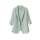 Solid Color Split-Side Sun Protection Long Sleeves Loose Notched Collar Outerwear Blazer