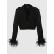 Buttoned Solid Color Tasseled Long Sleeves Notched Collar Outerwear Blazer