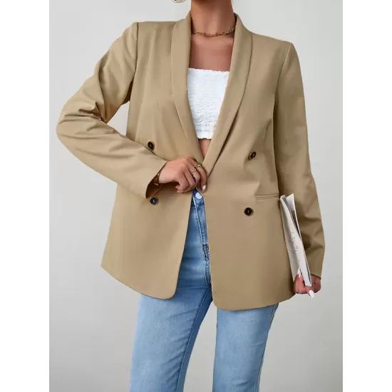 Split-Joint Long Sleeves Loose Lapel Outerwear Blazer