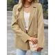 Solid Color Split-Joint Long Sleeves Loose Lapel Outerwear Blazer