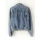 Denim Split-Joint Long Sleeves Lapel Jackets