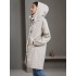 Buttoned Drawstring Elasticity Hooded Pockets Split-Back Waterproof Long Sleeves Loose High-Neck Trench Coats