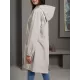 Buttoned Drawstring Elasticity Hooded Pockets Split-Back Waterproof Long Sleeves Loose High-Neck Trench Coats