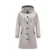 Buttoned Drawstring Elasticity Hooded Pockets Split-Back Waterproof Long Sleeves Loose High-Neck Trench Coats