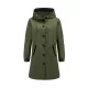 Buttoned Drawstring Elasticity Hooded Pockets Split-Back Waterproof Long Sleeves Loose High-Neck Trench Coats