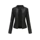 Buttoned Pockets Zipper Long Sleeves Plus Size Stand Collar Outerwear Jackets