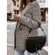 Buttoned Houndstooth Long Sleeves Loose Notched Collar Outerwear Blazer