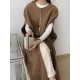 Solid Color Loose Sleeveless Round-Neck Outerwear Cape