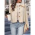 Buttoned Split-Joint Long Sleeves Loose Lapel Outerwear