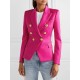 Buttoned Long Sleeves Notched Collar Outerwear Blazer