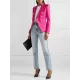 Buttoned Long Sleeves Notched Collar Outerwear Blazer