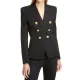 Buttoned Long Sleeves Notched Collar Outerwear Blazer