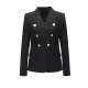 Buttoned Long Sleeves Notched Collar Outerwear Blazer