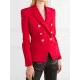 Buttoned Long Sleeves Notched Collar Outerwear Blazer