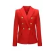 Buttoned Long Sleeves Notched Collar Outerwear Blazer