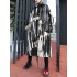 Long Sleeves Loose Drawstring Split-Joint Zipper Round-Neck Trench Coats